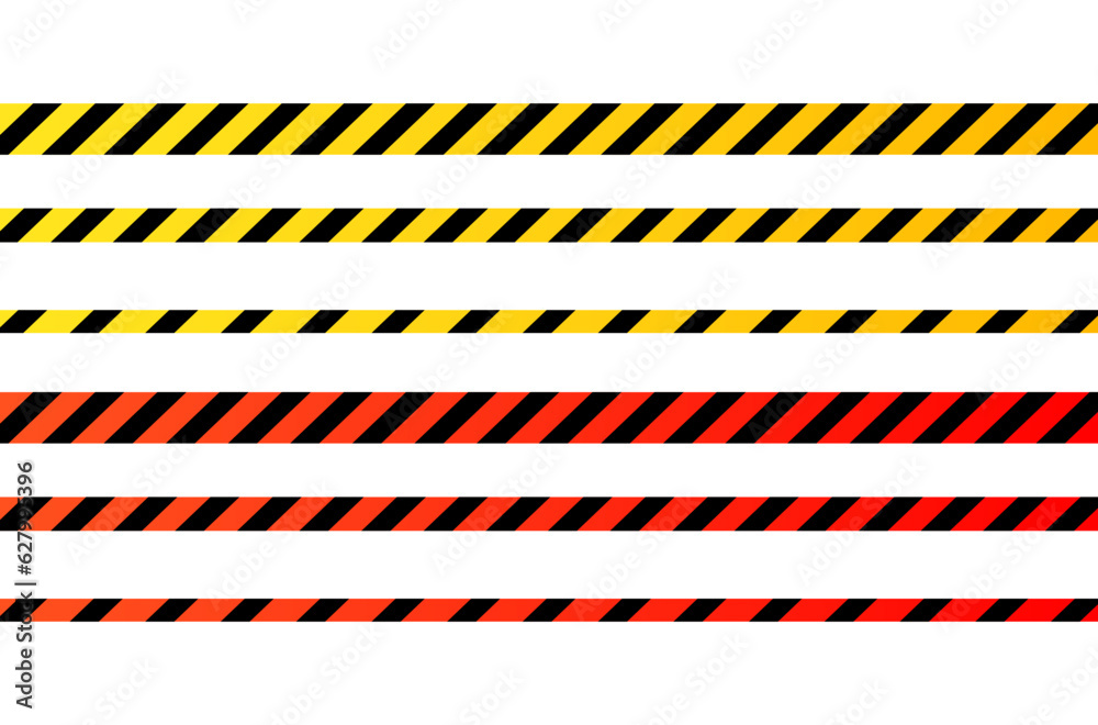 The tape is dangerous. Flat, color, warning tape, forbidden tape