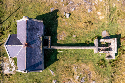 Aerial view of the Thorr National School in Meencorwick by Crolly, County Donegal - Ireland photo