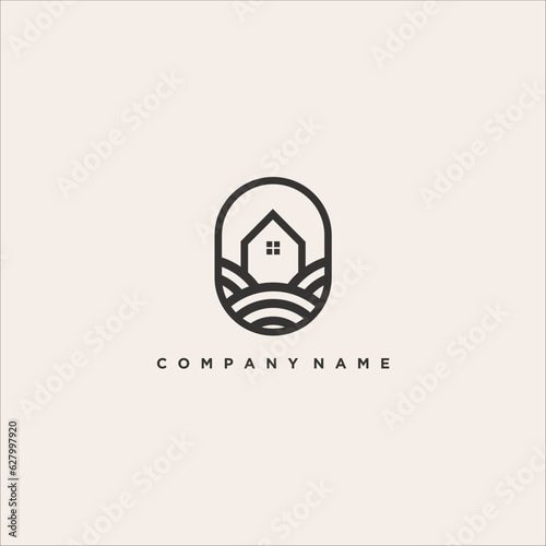 Organic House logo design template ,Home logo ,House care logo ,Home clean logo , farm