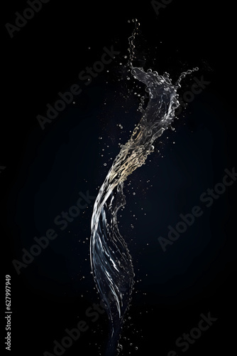 A water splash hitting the black background  in the style of animated gifs