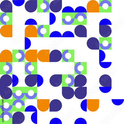 Geometric pattern vector background design of vector Scandinavian abstract color or Swiss geometry prints with rectangles, squares and circles