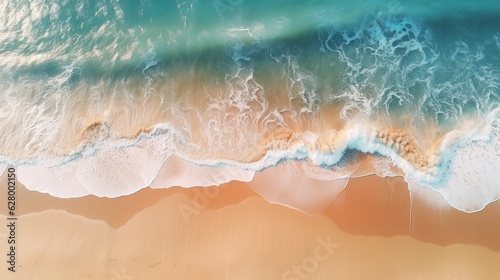 waves on the coast, beautiful view of the sea from above. Suitable for for gadget wallpaper. Generative ai © Hendrikus