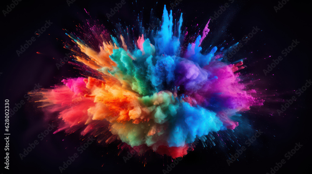 Colorful powder explosion. Abstract rainbow background. Colorful powder explosion. Abstract rainbow background.