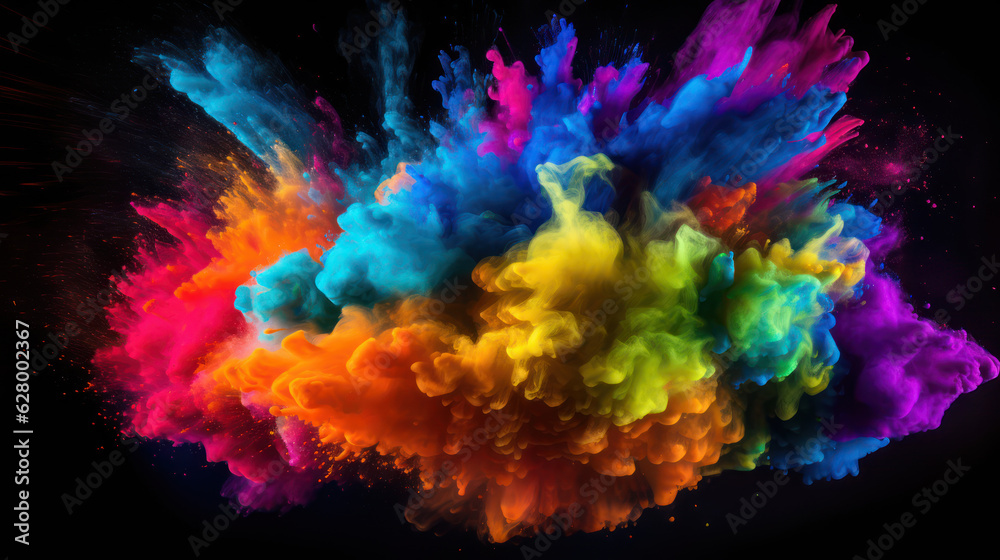 Colorful powder explosion. Abstract rainbow background. Colorful powder explosion. Abstract rainbow background.