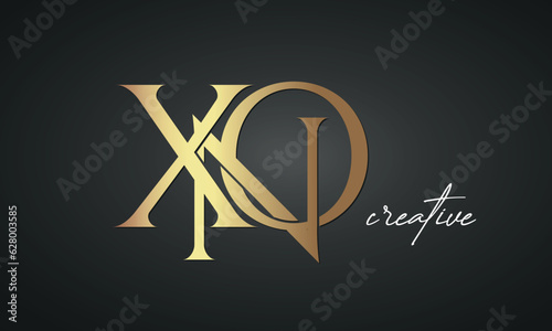 luxury letters XNO golden logo icon premium monogram, creative royal logo design photo