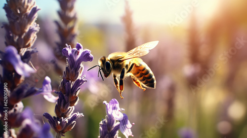 Fotografie, Obraz Honey bee flying