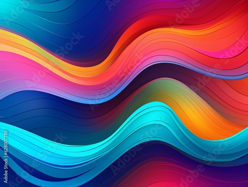 Colorful wave shaped abstract background. Generative ai