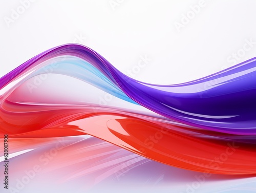 Glossy red and purple wave shaped abstract background. Generative ai