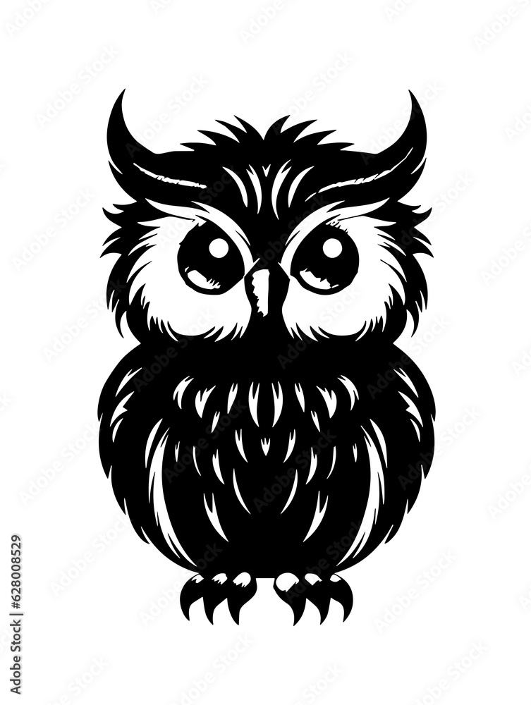 Snowy Owl outline vector art illustration Snowy Owl outline vector art illustration