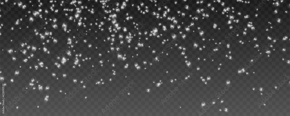 Realistic vector falling snowflakes isolated on transparent background Realistic vector falling snowflakes isolated on transparent background