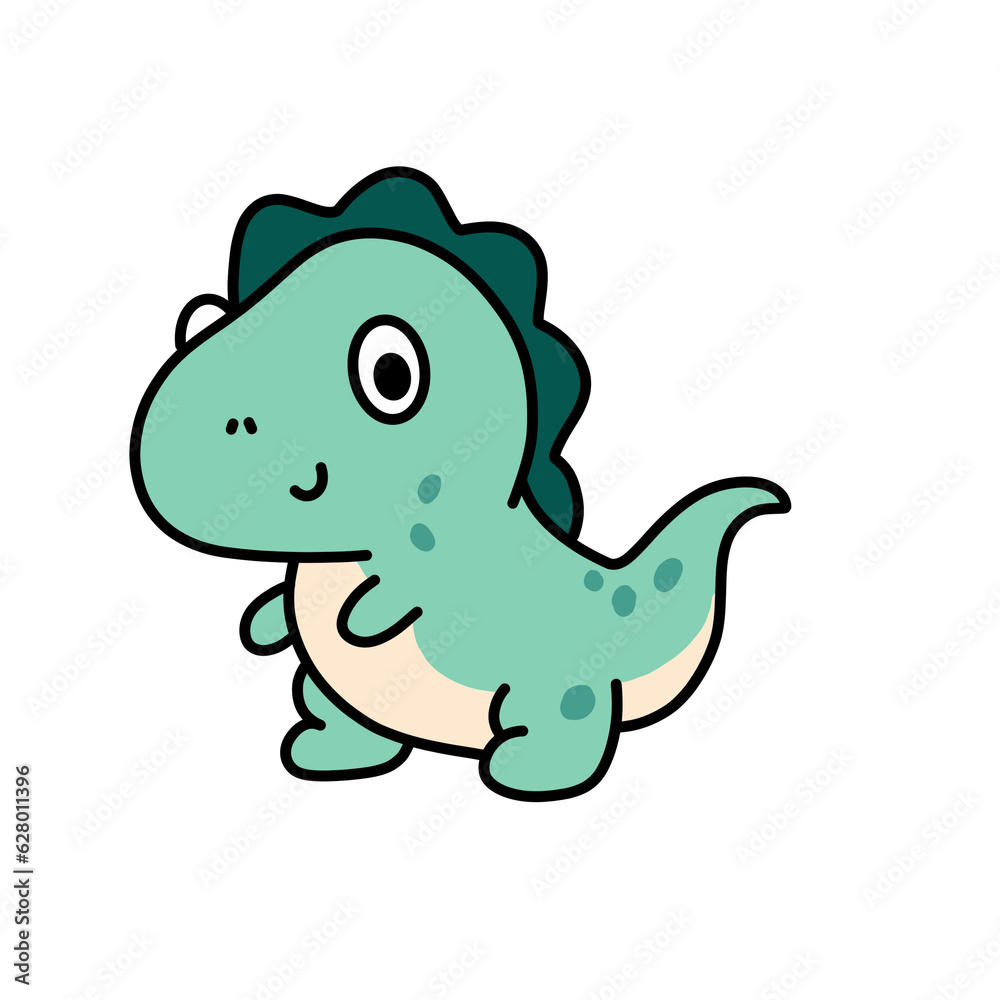 Obraz premium Cute Dinosaur Cartoon Illustration