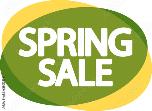 Spring Sale banner, discount tag on transparent background. Promotion sign for shop or online store, PNG 