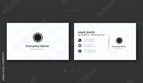 Modern and simple business card design Modern presentation card with company logo Vector business card template Visiting card for business and personal use Vector illustration design
