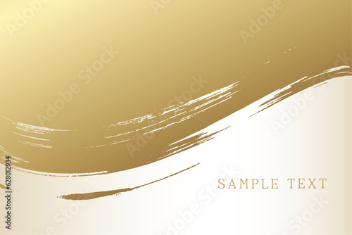 Fotografia, Obraz 筆で描いた金色と白色の和風背景素材
