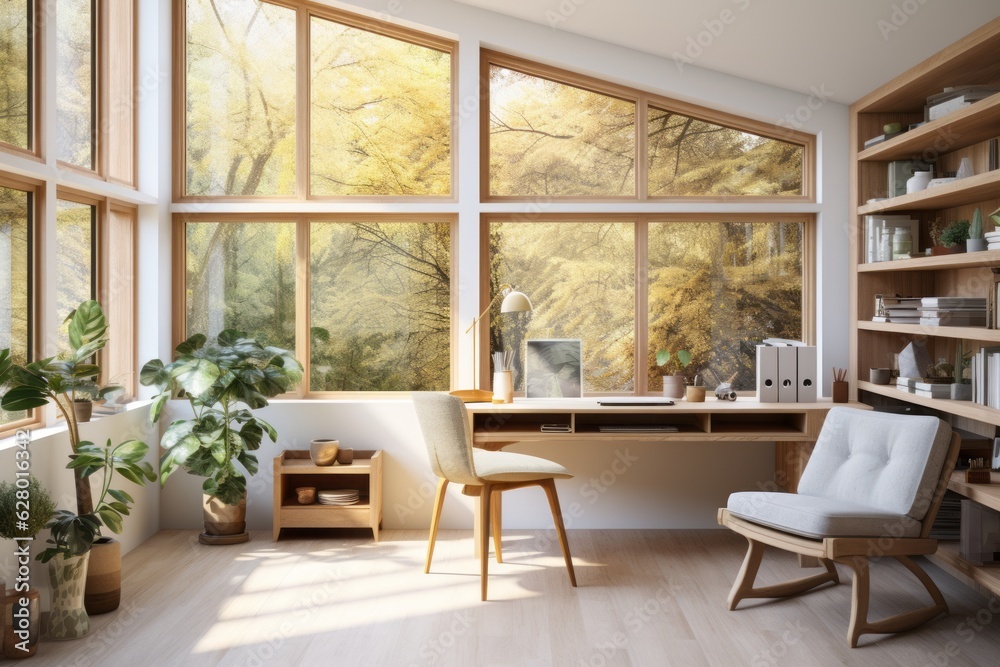 Bright And Airy Home Office, Generative AI Bright And Airy Home Office, Generative AI
