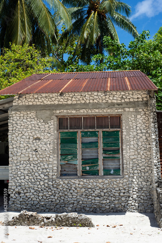 Typical Maldivian house made of coral