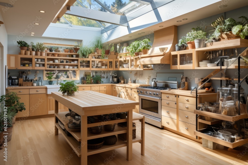 Contemporary And Well Organized Kitchen, Generative AI Contemporary And Well Organized Kitchen, Generative AI
