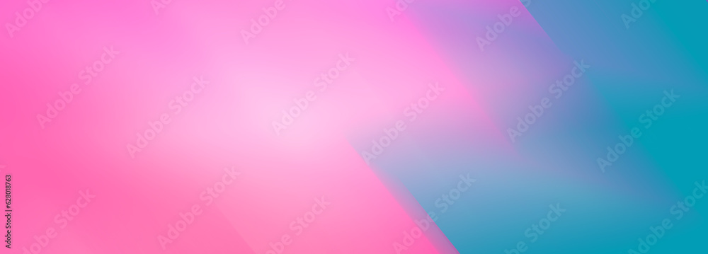 Blue and hot pink Barbiecore shades gradient background. copy space. Long banner