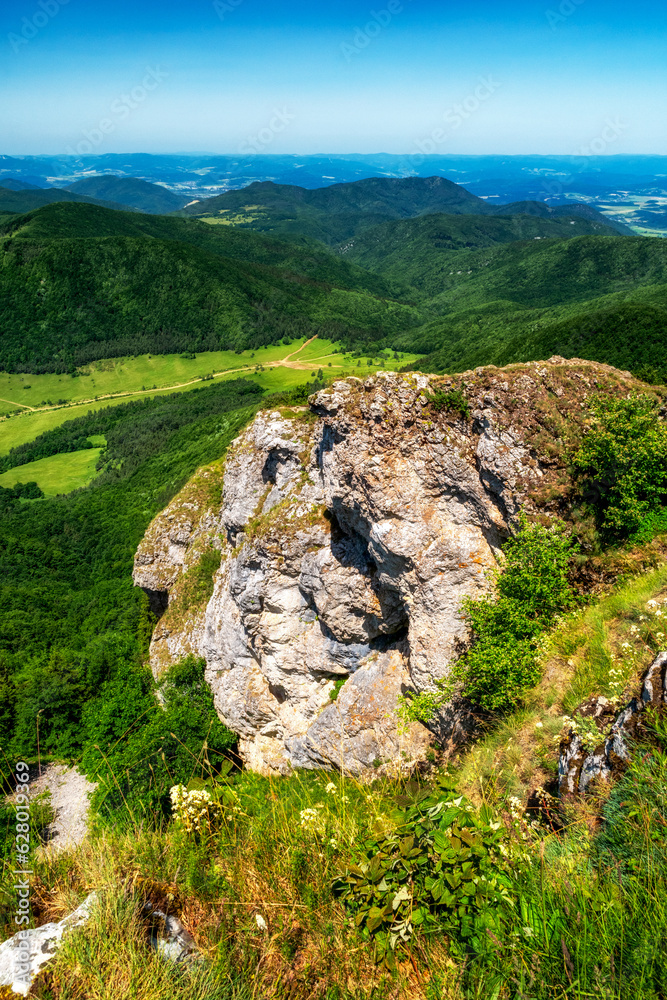 Obraz premium Beautiful view from top of the hill Strazov in Slovakia