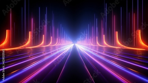 Generative AI : Abstract Light of technology background Hitech communication concept innovation background vector design.