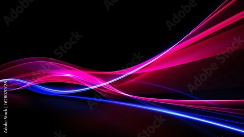 Generative AI : Neon Pink and Electric Blue. Lines composed of glowing backgrounds, abstract vector background