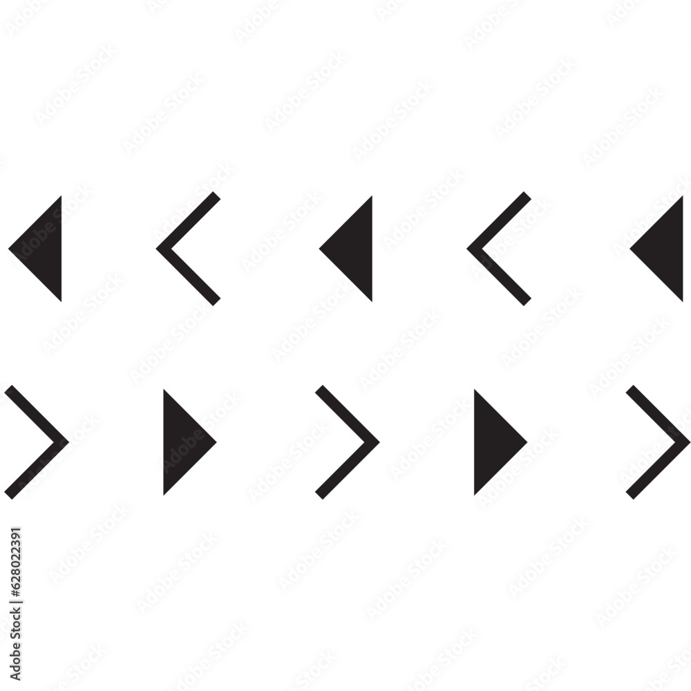 Geometric shape element arrow icon set