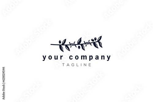 Wallpaper Mural Logo Design of a olive branch shaped like a barb wire - Nature Logo Design Template Torontodigital.ca