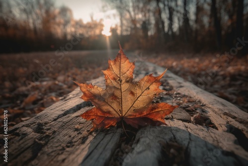 Picture of Portage la Prairie  Manitoba  featuring a Canadian maple leaf. Generative AI