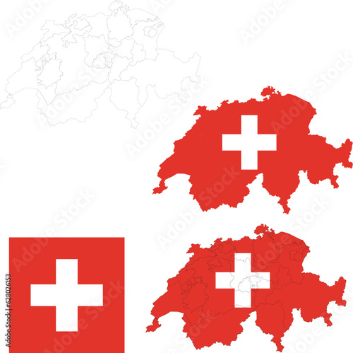 Swiss Splendors: Vector Flags and Maps Collection