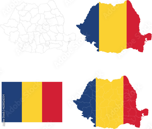 Romania Revealed: Vector Flags and Maps Collection