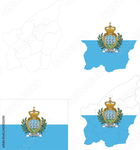 San Marino Splendors: Vector Flags and Maps Collection