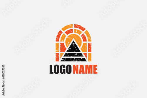 Pyramid Logo Design - Sun Logo Design Template
