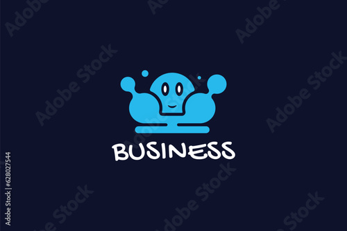Cloud Logo Design - Robot Logo Design Template