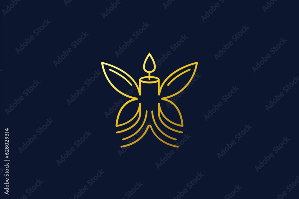 Candle Logo Design - Spa Logo Design Template Candle Logo Design - Spa Logo Design Template