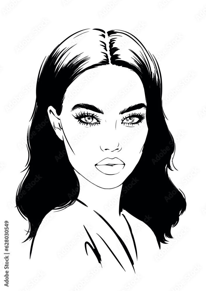 Woman with beautiful eyes fashion illustration Woman with beautiful eyes fashion illustration