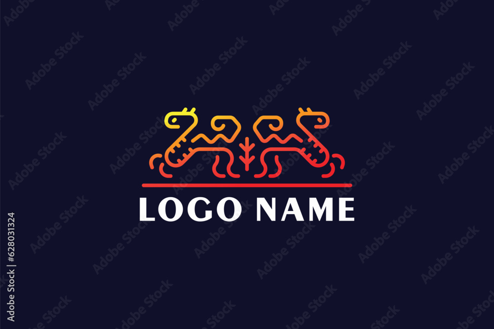 Dragons Logo Design - Creature Logo Design Template