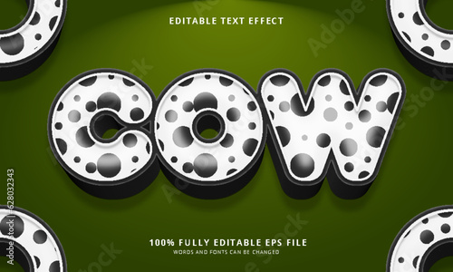 Cow text style editable text effect