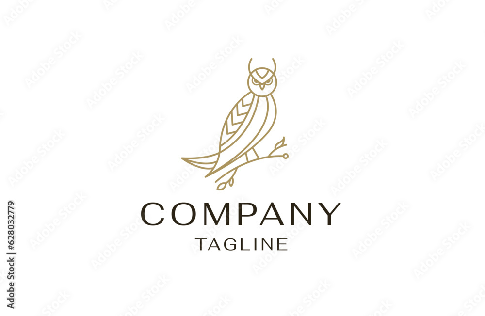 Owl bird logo icon design template flat vector Owl bird logo icon design template flat vector