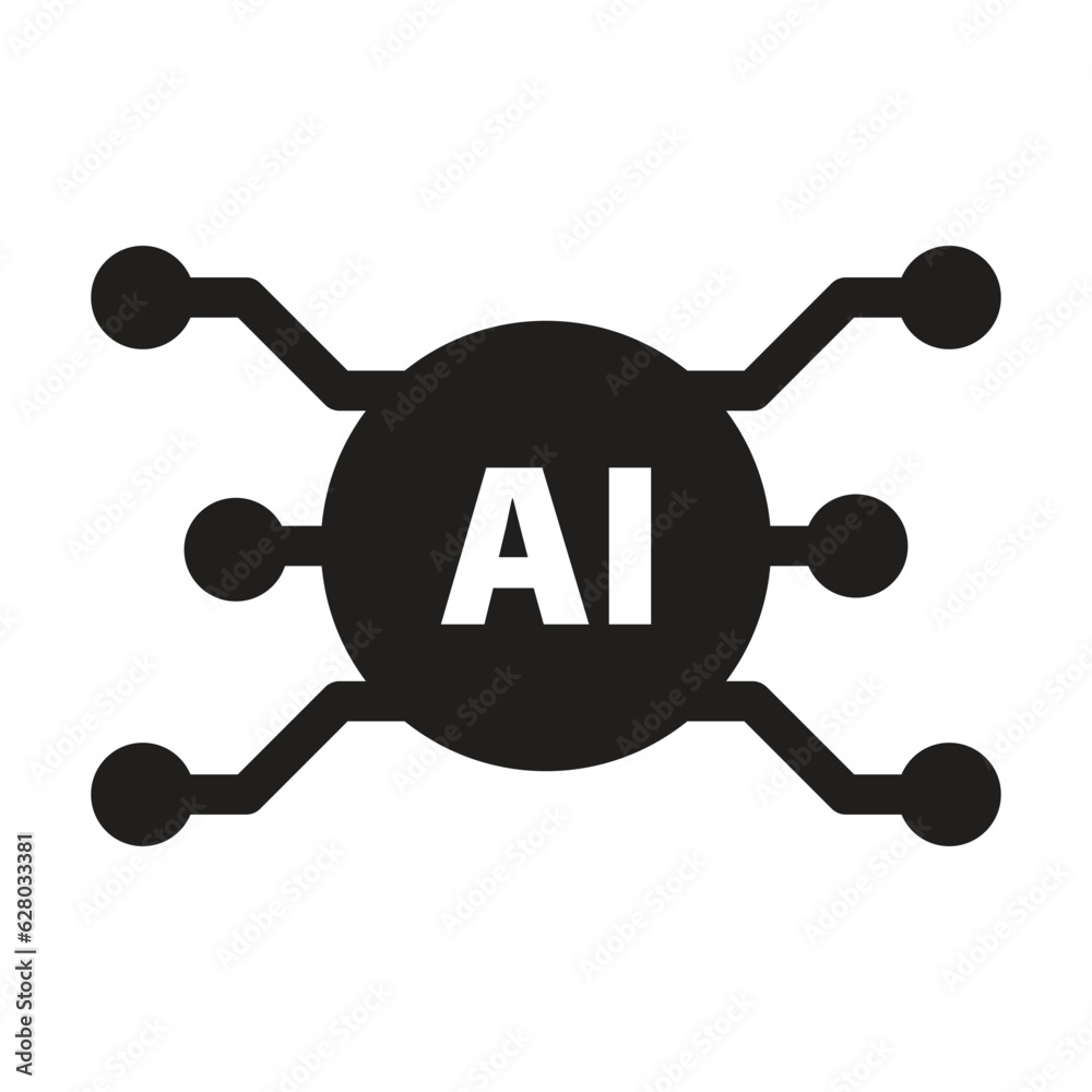 AI, Artificial intelligence icon digital micro chip for computer and technology illustration AI, Artificial intelligence icon digital micro chip for computer and technology illustration
