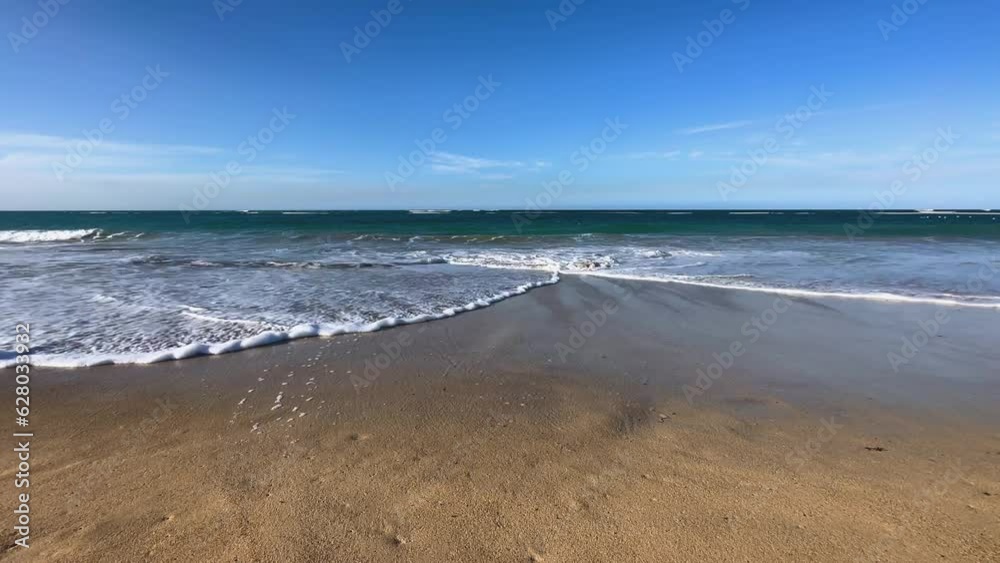 water level shot of the ocean waves rolling in and intersecting as they retreat back into the Caribbean sea Dominican water level shot of the ocean waves rolling in and intersecting as they retreat back into the Caribbean sea Dominican