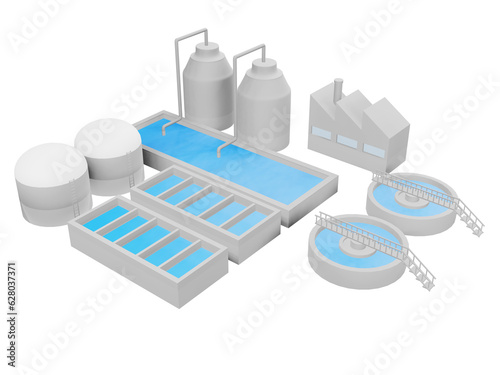 浄水場　下水処理場　アイソメトリック