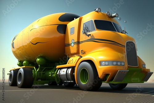 Tanker truck concept. Generative AI © Elina