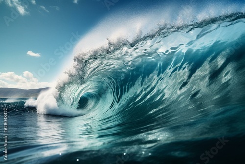 Vibrant vast wave. Generative AI © Steven