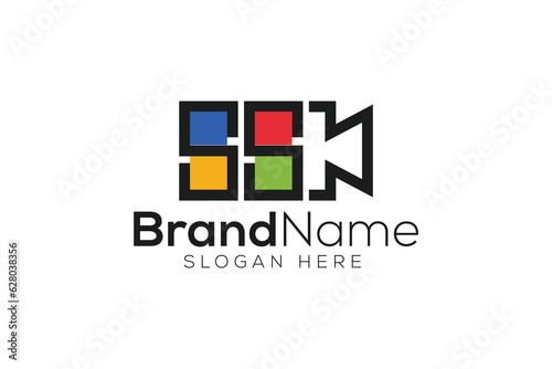 Trendy and Professional letter s s video film camera logo design vector template