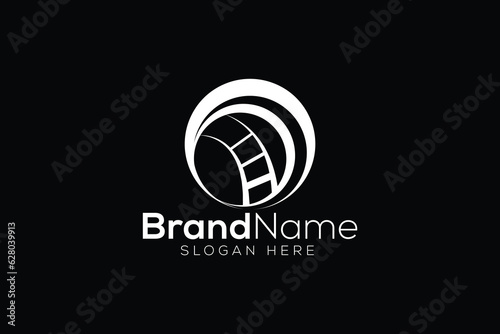 Trendy and Professional railway logo design vector template