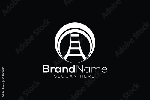 Trendy and Professional railway logo design vector template
