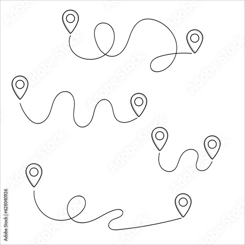 Route black and white icon. Navigation. location. GPS elements pack symbol template for graphic and web design collection logo vector illustration