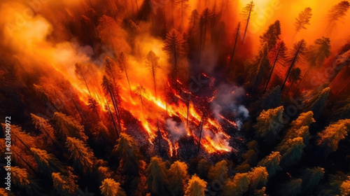 Flames Consume the Trees
