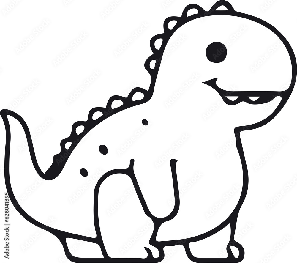 Fototapeta premium Dinosaur Simple Minimal Outline