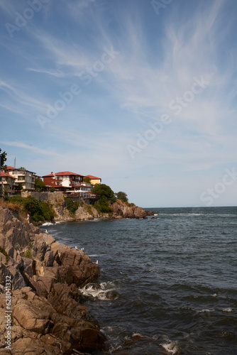 Fototapeta Naklejka Na Ścianę i Meble -  view of the coast of the sea. Sarafovo. Bulgary